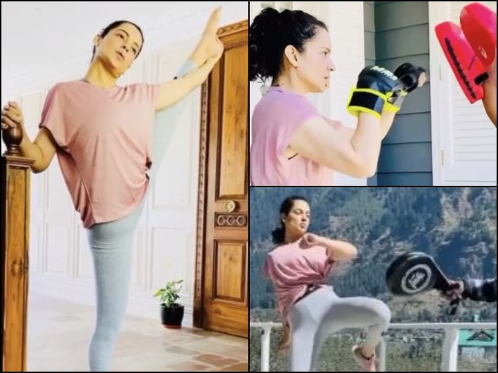 Kangana Ranaut latest news, watch Kangana Ranaut Training For Tejas And Dhakaad, Calls Herself First Action Heroine Kangana Ranaut Calls Herself 'First-Ever Legitimate Action Heroine Of Bollywood' As She Starts Training For ‘Tejas’ & Dhakaad' | Watch Video