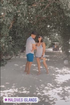 Neha Dhupia and Angad Bedi have flown to the Maldives to enjoy a nice getaway.