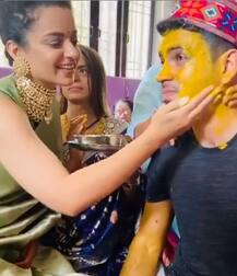 PHOTOS:  Kangana Ranaut's Candid Clicks With Lil Nephew Prithviraj At Brother Aksht's 'Badhai' Function!