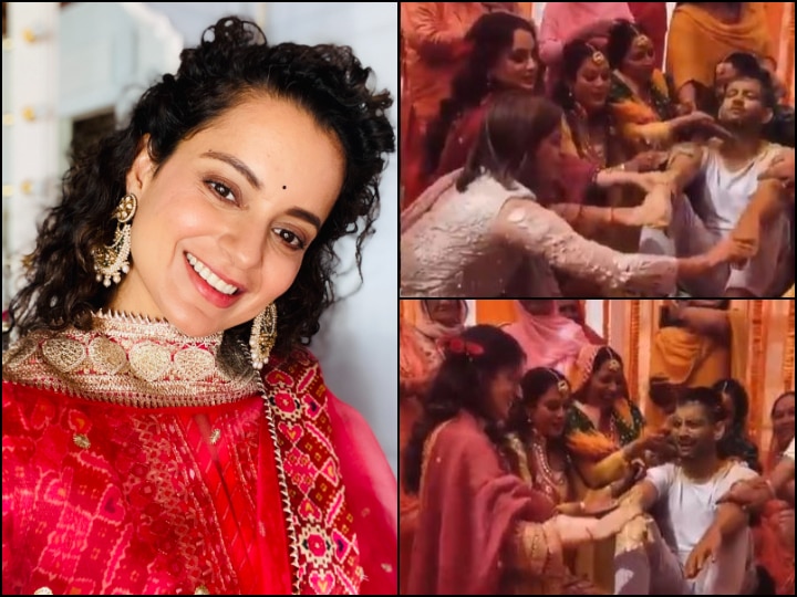 Kangana Ranaut Shares Wedding Celebration Videos Says Brothers Karan and Aksht wedding in next 2 weeks shares Karan Ki Haldi video Talks about jinx WATCH: Kangana Ranaut Beams With Joy At Brother Karan's Haldi Ceremony; Jokes About 'Wedding Jinx' In Family