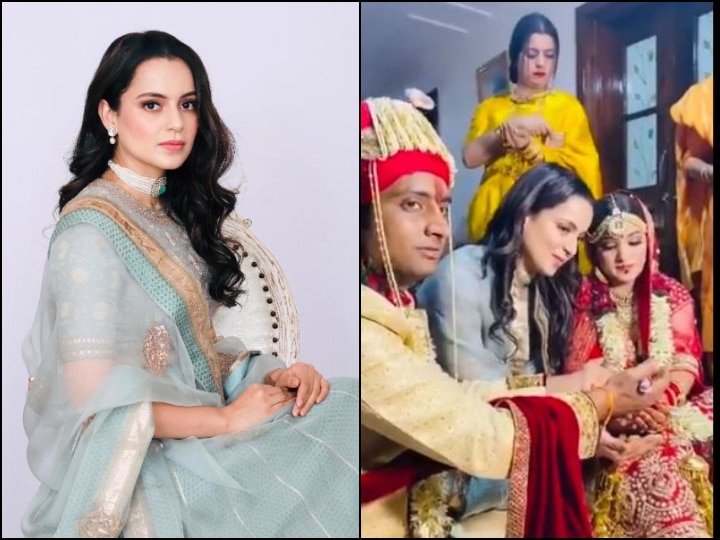 Kangana Ranaut Brother Karan Gets Married To Anjali Thalaivi Actress Shares Video From Wedding Kangana Ranaut Shares Video From Her Brother's Wedding; Looks Drop-Dead Gorgeous In Pastel Lehenga