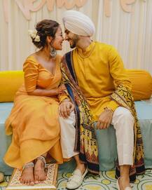 FIRST PICS: Neha Kakkar Twins With Beau Rohanpreet Singh During Their Haldi Ceremony, Looks Stunning In Yellow Saree