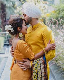 FIRST PICS: Neha Kakkar Twins With Beau Rohanpreet Singh During Their Haldi Ceremony, Looks Stunning In Yellow Saree