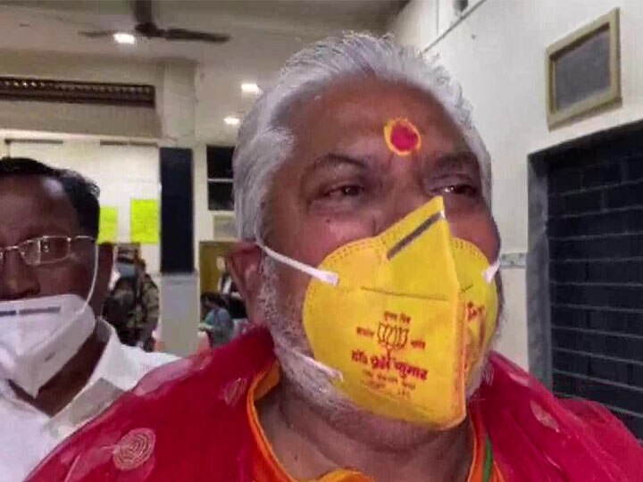 Bihar Election BJP Leader Prem Kumar In Trouble After Sporting Face Mask With Lotus Symbol  Bihar Election 2020: BJP Leader Prem Kumar In Trouble After Sporting Face Mask With Lotus Symbol