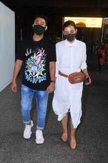PICS: Gauahar Khan & Boyfriend Zaid Darbar Walk Hand-In-Hand As They Return From Goa After Quick Vacation