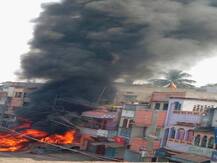 IN PICS: Fresh Protests In Munger Even As DM & SP Get Sacked; Protesters Torch Vehicles, Vandalise Offices