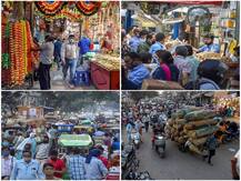 IN PICS | Shoppers Throng Delhi's Chandni Chowk Market As Diwali Fever Trumps Covid Fears