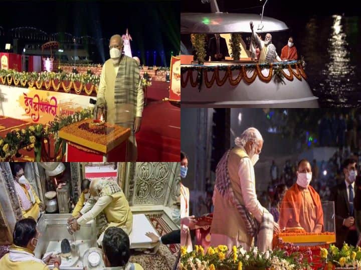 IN Pics| PM Modi Lights Diya On Dev Deepawali, Greets People With Chants Of 'Har Har Mahadev' IN Pics| PM Modi Lights Diya On Dev Deepawali, Greets People With Chants Of 'Har Har Mahadev'