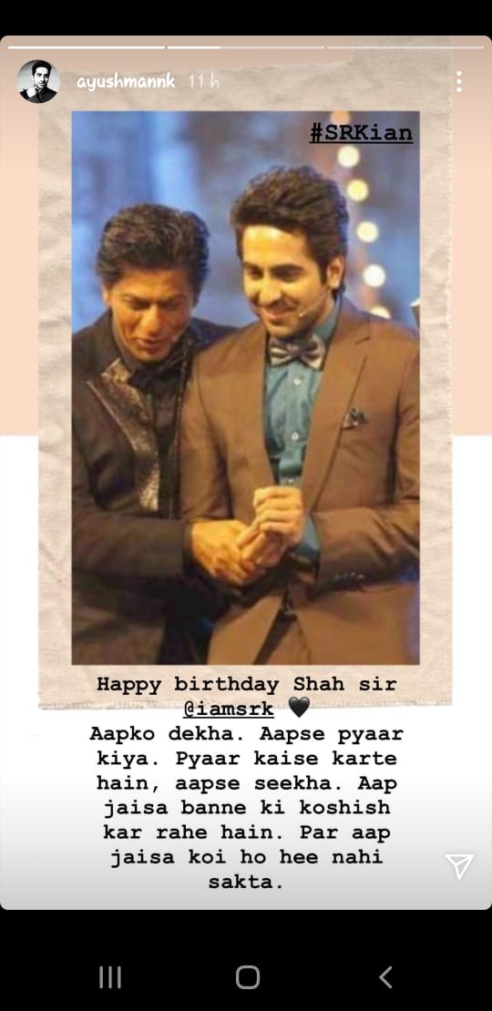 Ayushmann Khurrana Wishes Shah Rukh Khan In A Unique Way; Shares His First Reel On The Occasion Of King Khan’s Birthday