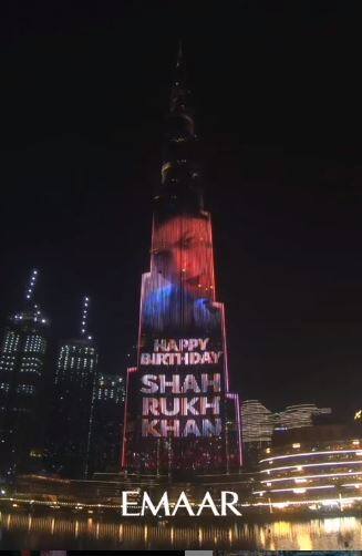 For SRK’s 55th bash, the Burj Khalifa was turned into a giant screen to display Shah Rukh’s iconic characters while also sending him birthday greetings.