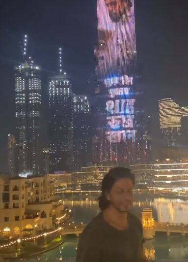 Dubai’s iconic skyscraper Burj Khalifa was lit up with SRK's name and videos to mark his 55th birthday.