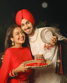 PICS: Neha Kakkar Celebrates FIRST Karwa Chauth With Hubby Rohanpreet Singh After Wedding