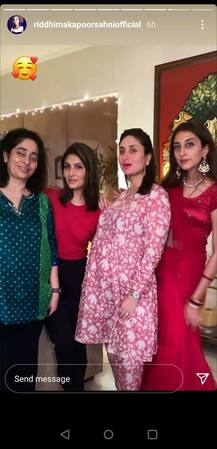 IN PICS: Pregnant And Glowing Kareena Kapoor Khan Celebrates Karwa Chauth With Family Get-Together, Neetu Kapoor Misses Late Hubby Rishi Kapoor