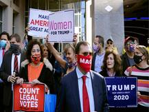 In Pictures: Trump Supporters Take To Streets To Stage Protest, Gather Outside Counting Centres As Election Still Remains Undecided