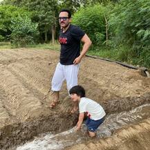 IN PICS: Saif Ali Khan And Taimur Ali Khan Spotted Farming In Pataudi; Take A Look At Their Adorable Pictures