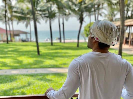 Shoaib enjoying view from his place in Goa