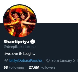 What Made Deepika Padukone Change Her Name To ‘Shantipriya’ On Twitter!