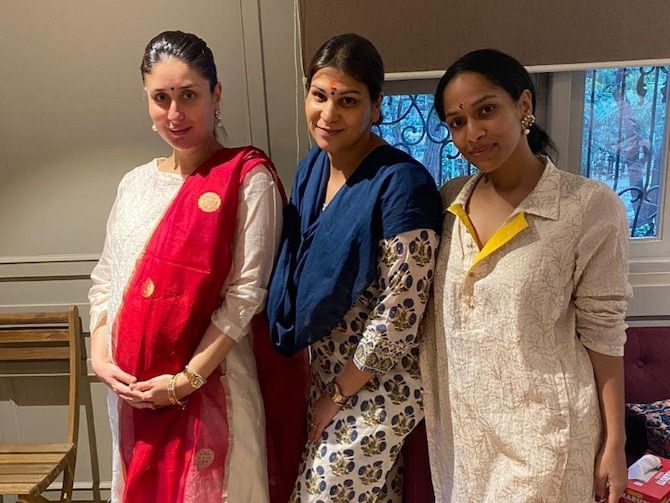 Babita Kapoor Xxx Video - PICS: Kareena Kapoor Attends Pre-Diwali Party With Babita & Masaba Gupta;  Soon-To-Be Mommy