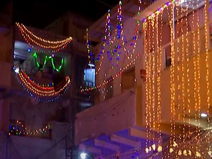 Karachi: Homes were decorated with colourful lighting as seen in India on the occasion of Diwali on November 14, 2020. (Photo: ANI)
