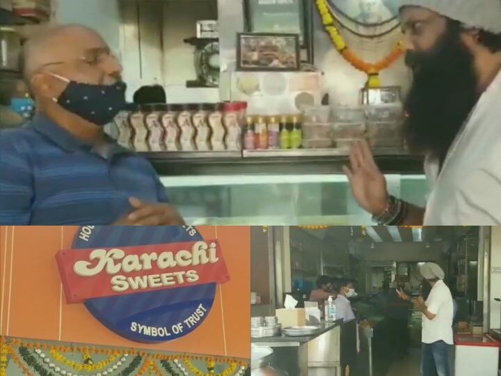 Shiv Sena leader Nitin Nandgaokar allegedly asks Karachi Sweets shop owner in Bandra West to change the name to marathi goes viral 'Drop Karachi From Your Shop's Name', Shiv Sena's Nitin Nandgaonkar Gives Ultimatum To Sweet Shop Owner In Mumbai | Watch Video