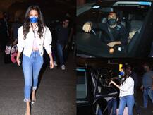 IN PICS | Beau Pulkit Samrat Drops Girlfriend Kriti Kharbanda At Mumbai Airport; Love Birds Pose For Paps