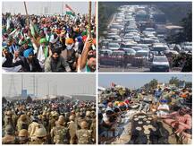 IN PICS | Farmers' Protest Intensifies On Day 8 As Delhi's Border With Haryana, UP & Rajasthan Blocked