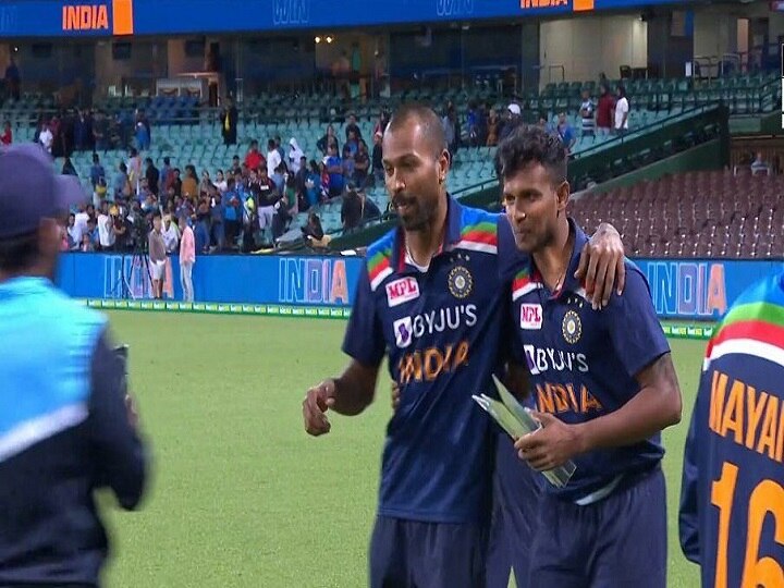 Ind vs Aus 2020 Hardik Pandya gives away his Man of the Series trophy to T Natarajan You Deserve It Bhai: Pandya Steals Millions Of Hearts! Hands Over Man Of Series Trophy To Natarajan