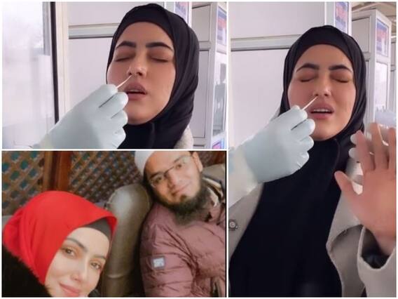 Newly Married Sana Khan Takes COVID-19 Test At Airport After Enjoying Honeymoon In Kashmir, Video Goes Viral!