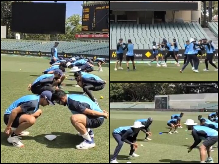 India vs Australia Virat Kohli Team Indulge In Fun Drill Ahead Of Pink Ball Test In Adelaide WATCH | Virat Kohli & Team Indulge In 'Fun Drill' Ahead Of Pink-Ball Test Against Australia In Adelaide