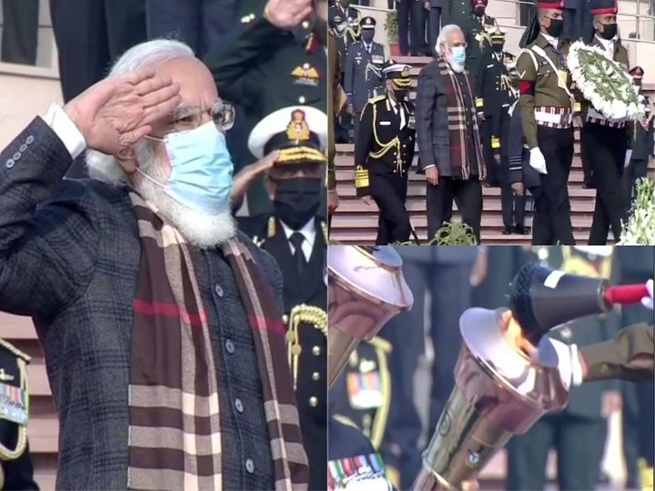 Vijay Diwas 2020: Prime Minister Narendra Modi Lights Up 'Swarnim Vijay Mashaal' at the National War Memorial Vijay Diwas 2020: PM Modi Lights Up 'Swarnim Vijay Mashaal' To Mark 50th Anniversary Of India's Victory In 1971 War