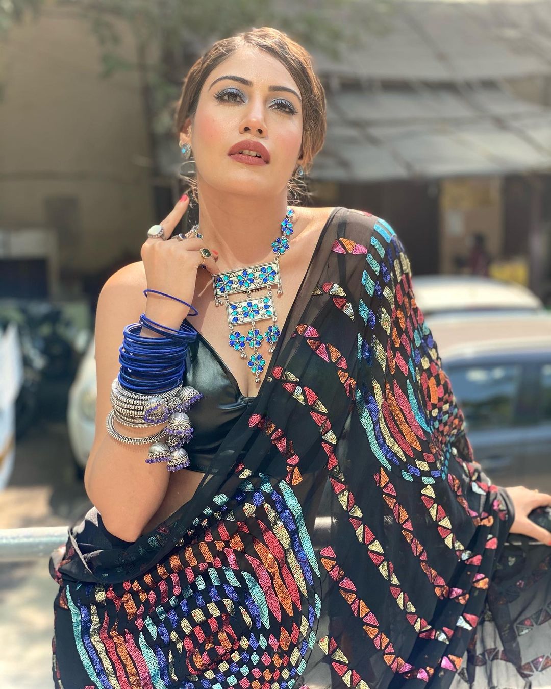 In Photos Naagin 5 Actress Surbhi Chandna Posts Saree Pics In Shades Of Blue On Instagram Check Here