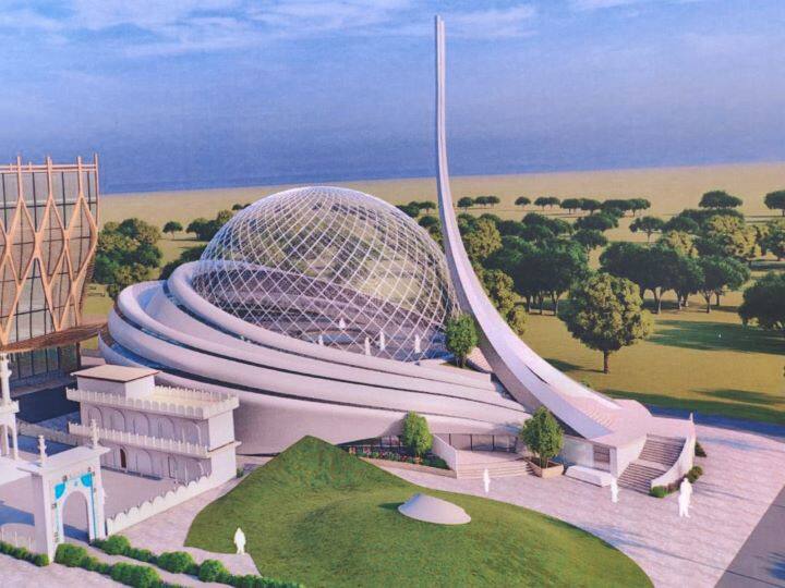 First pictures of the proposed futuristic mosque complex, which will be built on the five-acre land in Dhannipur village in Sohaval Tehsil of Ayodhya, are out. The trust in charge of building a mosque in Ayodhya after last year's Supreme Court's verdict, which also paved the way for a Ram temple at the town in Uttar Pradesh released the first architectural plan for the project. (Image Courtesy: Indo Islamic Cultural Foundation Trust)