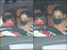PICS: SRK's Wife Gauri Khan & Son AbRam Snapped At Karan Johar's House