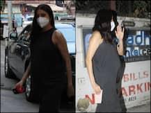 PICS: Mommy-To-Be Anushka Sharma Steps Out In A Black Maxi Dress For Her Visit To A Clinic