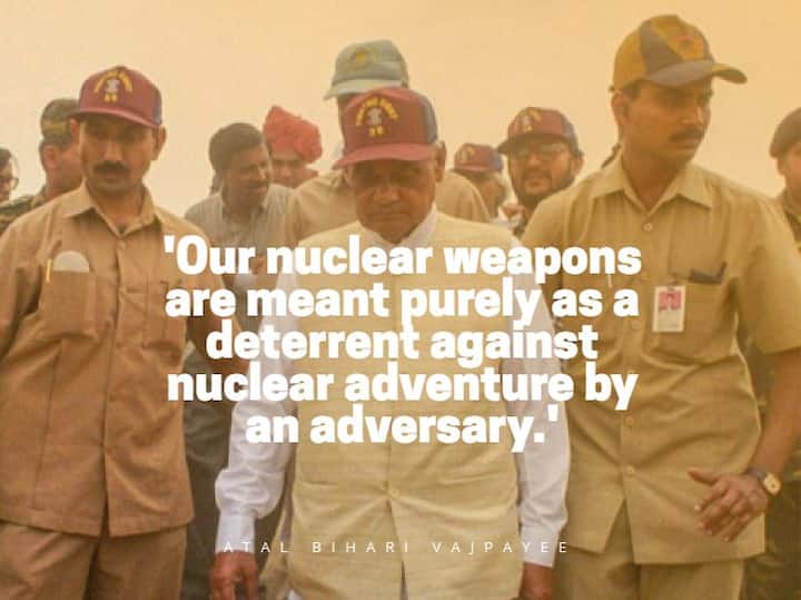 Under Atal Bihari Vajpayee's leadership, India successfully carried out three underground nuclear tests on May 11, 1998. Following the tests, India declared itself a nuclear weapon state.