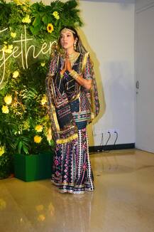 PICS: Gauahar Khan Looks Stunning In Sharara, Poses With Zaid Darbar At Pre-Wedding Function