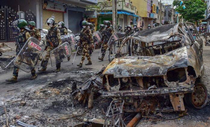 4. Bengaluru Riots-Riots broke out in Bengaluru on the night of August 11 over a purported inflammatory social media post about Prophet Muhammad by a Congress MLA’s relative. Mobs of hundreds of agitators attacked police stations in DJ Halli and Kadugondanahalli areas of Bengaluru. The residences of Congress MLA R AKhanda Srivinivasa Murthy and his sister were among the targets of the rioters. Large scale arson and violence took place in the city. Four people including three in police firing died during the riots. The riots had triggered fear and panic in the neighbouring areas.