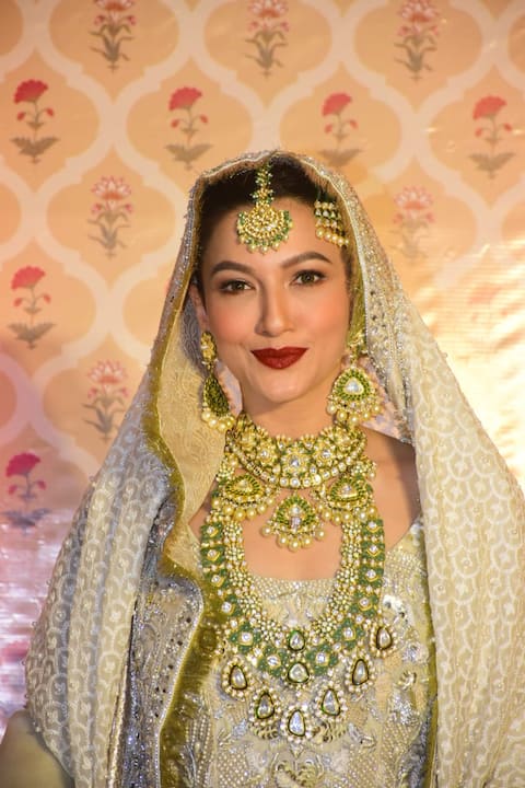gauhar khan bridal dress