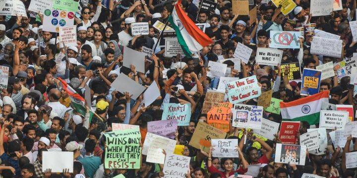 1. Anti CAA Protests- The Citizenship Amendment Act came into being in December 2019. Protests against it erupted thereafter with Assam being the focus where protesters linked it with the National Register of Citizens (NRC). The protesters opposed the CAA for allowing citizenship to immigrants, who came in after 1971. By January, the focus of the anti-CAA protests had shifted to Delhi, particularly at Shaheen Bagh. (Image-AFP)