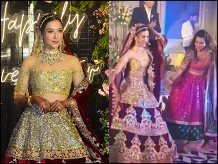 Gauahar Khan Dances On Jhalla Wallah At Wedding Reception Video Zaid Darbar Reaction WATCH: Newly Married Gauahar Khan Dances With Friend On 'Jhalla Wallah' At Her Wedding Reception