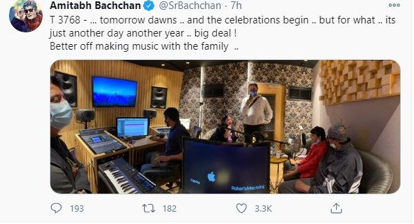 Amitabh Bachchan Busy Making Music With Granddaughter Aaradhya And Family