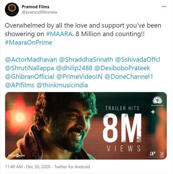 Amazon's 'Maara', Starring R Madhavan, Becomes One Of The Most-Watched Trailer