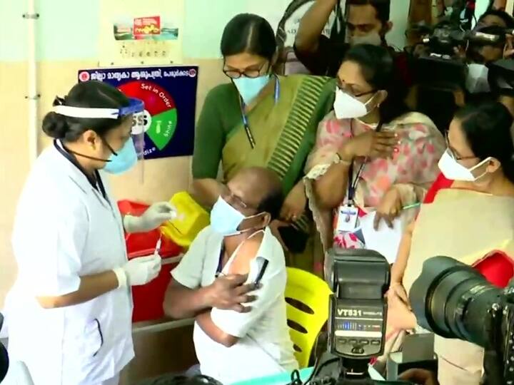 Kerala: Kerala: Mock Covid-19 vaccination drive being conducted at Government Hospital, Peroorkada in Thiruvananthapuram.