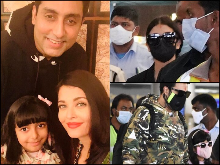 Aishwarya Rai Bachchan To Shoot For Ponniyin Selvan, Spotted With Abhishek Bachchan Aaradhya Bachchan In Hyderabad Photos Videos After Celebrating New Year, Aishwarya Rai To Start Shoot For 'Ponniyin Selvan'; Spotted At Hyderabad Airport With Abhishek & Aaradhya