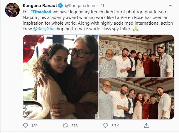 Hoping To Make DHAAKAD World Class Spy Thriller: Kangana Ranaut As She Introduces Her International Crew