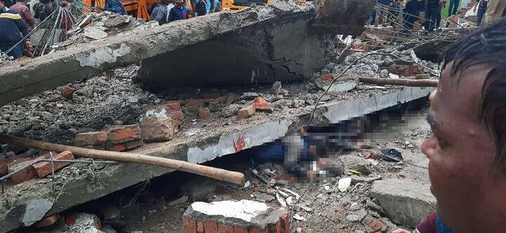 Reports say that rescue workers sifted through the building's rubble for hours to ensure that more victims were not trapped. Image (PTI)