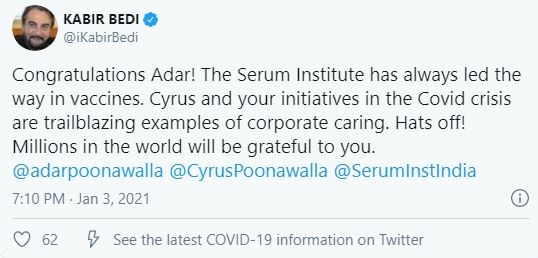 COVISHIELD Get Government's Nod As India's First COVID-19 Vaccine: Here's How Celebs Reacted