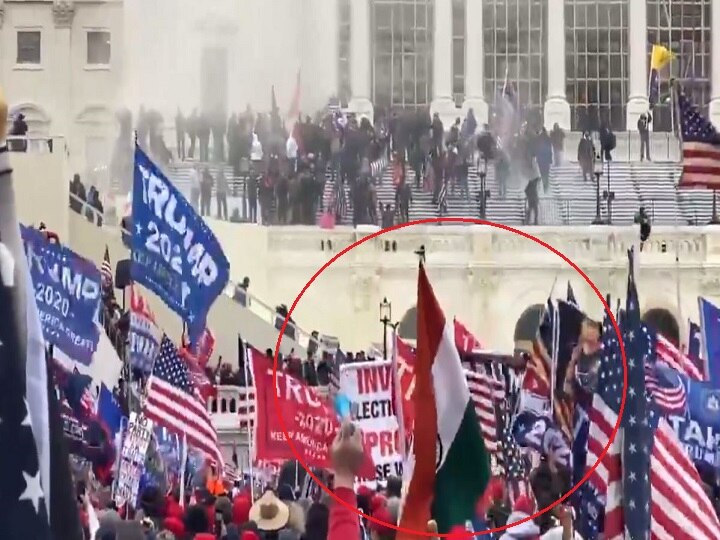 US Capitol Hill Attack: Indian Flag Tricolour waved at Pro-Trump Protests which led Riots, Twitter reacts WATCH: Man Spotted Waving Indian Flag During Capitol Hill Protests, Leaves Netizens Astounded!