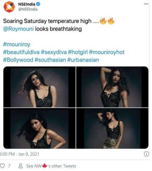 National Stock Exchange Apologises For Sharing Hot Pictures Of Actress Mouni Roy, Later Deletes Them