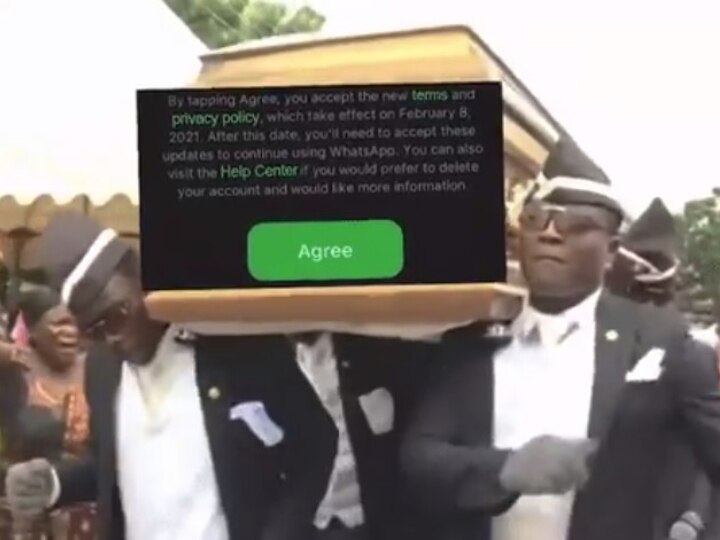 Telegram Mocks WhatsApp New Privacy Policy Shares GIF Of Coffin Dancers To Troll Messaging App  Telegram Mocks WhatsApp's New Privacy Policy; Shares GIF Of Coffin Dancers To Troll Messaging App